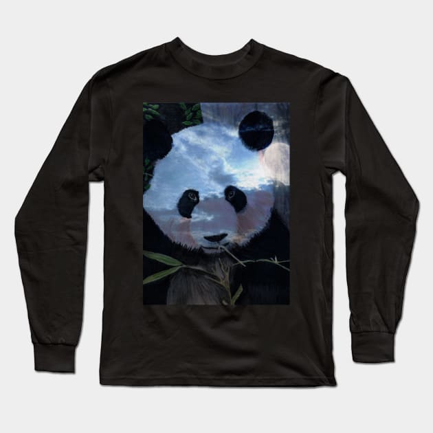Panda Bear Long Sleeve T-Shirt by teenamarie23art